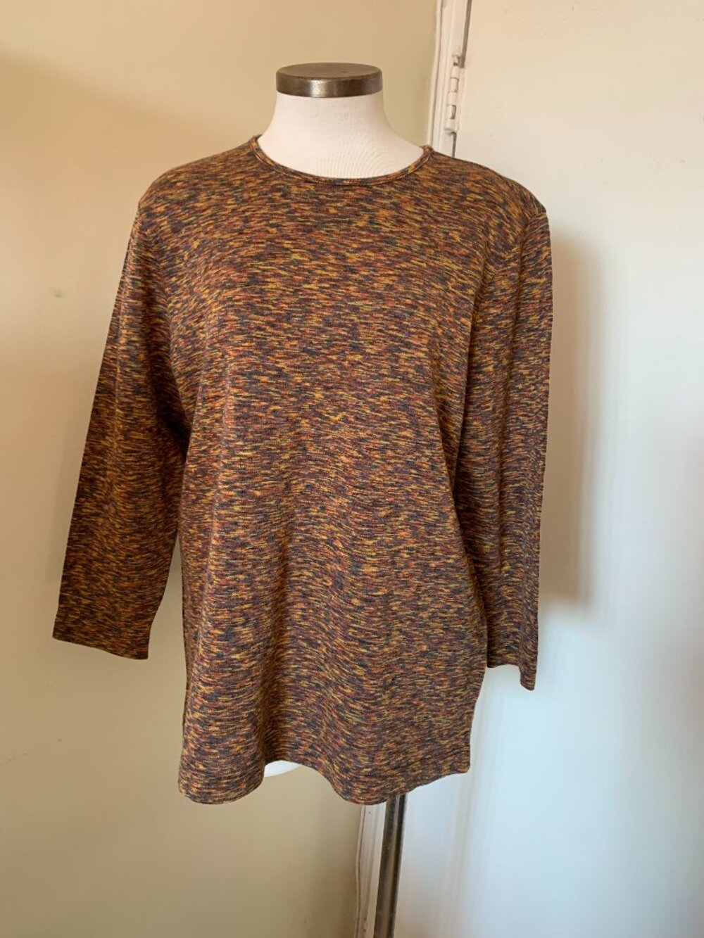 MISSONI DONNA TOP MADE IN ITALY SIZE 46 / US 10–12 SPACE-DYE  WOOL BLEND
